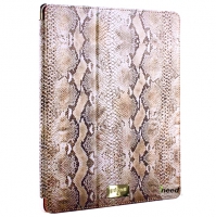 Чехол Just Cavalli для iPad 4/3/2 PYTHON Booklet (функция ON/OFF /коричневый/эко-кожа)