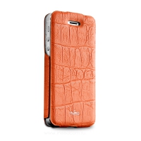 Чехол PURO iPhone 5/5S ECO-LEATHER "CROCODILE vertical flip, коралловый
